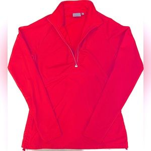 Athleta | Long Sleeve 1/4 Zip Dry-Fit Shirt, Size L, Electric Pink/Orange, EUC